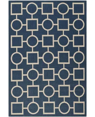 Safavieh Courtyard CY6925 Navy and Beige 5'3" x 7'7" Sisal Weave Outdoor Area Rug