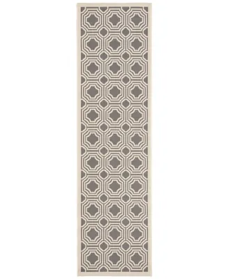 Safavieh Courtyard CY6112 Anthracite and Beige 2'3" x 8' Runner Outdoor Area Rug