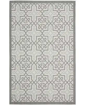 Safavieh Courtyard CY7931 Light Gray and Anthracite 5'3" x 7'7" Sisal Weave Outdoor Area Rug