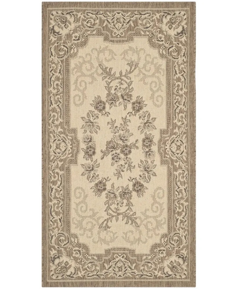 Safavieh Courtyard CY7208 Creme and Brown 2'7" x 5' Sisal Weave Outdoor Area Rug