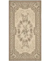 Safavieh Courtyard CY7208 Creme and Brown 2'7" x 5' Sisal Weave Outdoor Area Rug