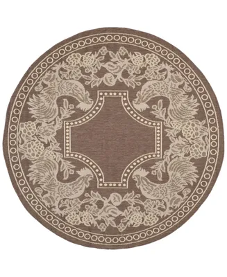 Safavieh Courtyard CY3305 Chocolate and Natural 6'7" x 6'7" Sisal Weave Round Outdoor Area Rug