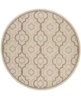 Safavieh Courtyard CY7938 Beige and Dark Beige 6'7" x 6'7" Round Outdoor Area Rug