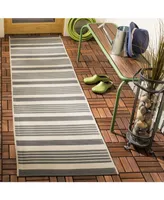 Safavieh Courtyard CY6062 Grey and Bone 2'3" x 8' Runner Outdoor Area Rug