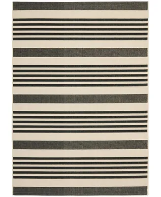 Safavieh Courtyard CY6062 Black and Bone 5'3" x 7'7" Sisal Weave Outdoor Area Rug