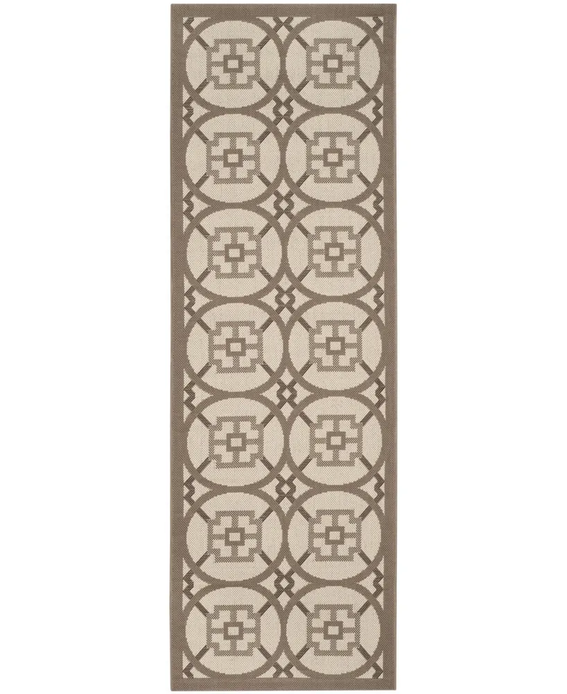 Safavieh Courtyard CY7476 Beige and Dark Beige 2'3" x 6'7" Sisal Weave Runner Outdoor Area Rug