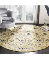 Safavieh Evoke EVK210 Gold and Ivory 6'7" x 6'7" Round Area Rug