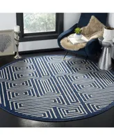 Safavieh Amherst AMT430 Navy and Ivory 7' x 7' Round Area Rug