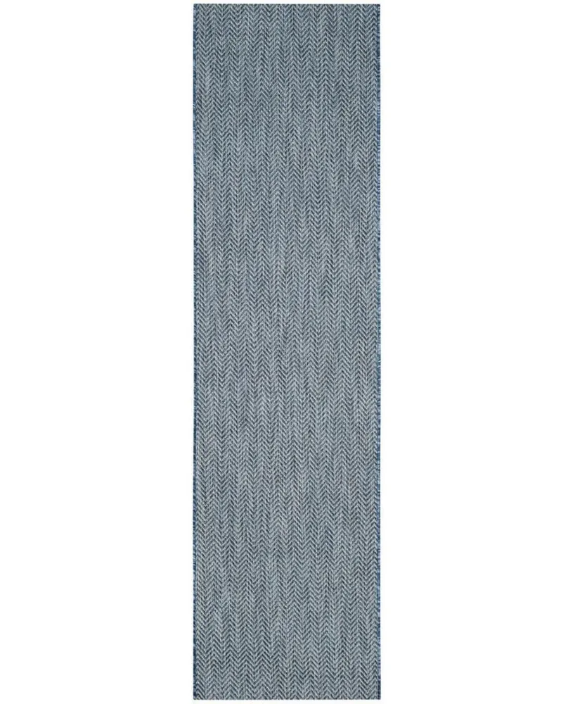 Safavieh Courtyard CY8022 Navy and Grey 2'3" x 8' Sisal Weave Runner Outdoor Area Rug