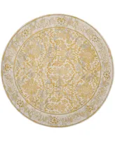 Safavieh Evoke EVK242 Ivory and Gold 6'7" x 6'7" Round Area Rug