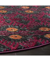 Safavieh Monaco MNC213 Pink and Multi 6'7" x 6'7" Round Area Rug