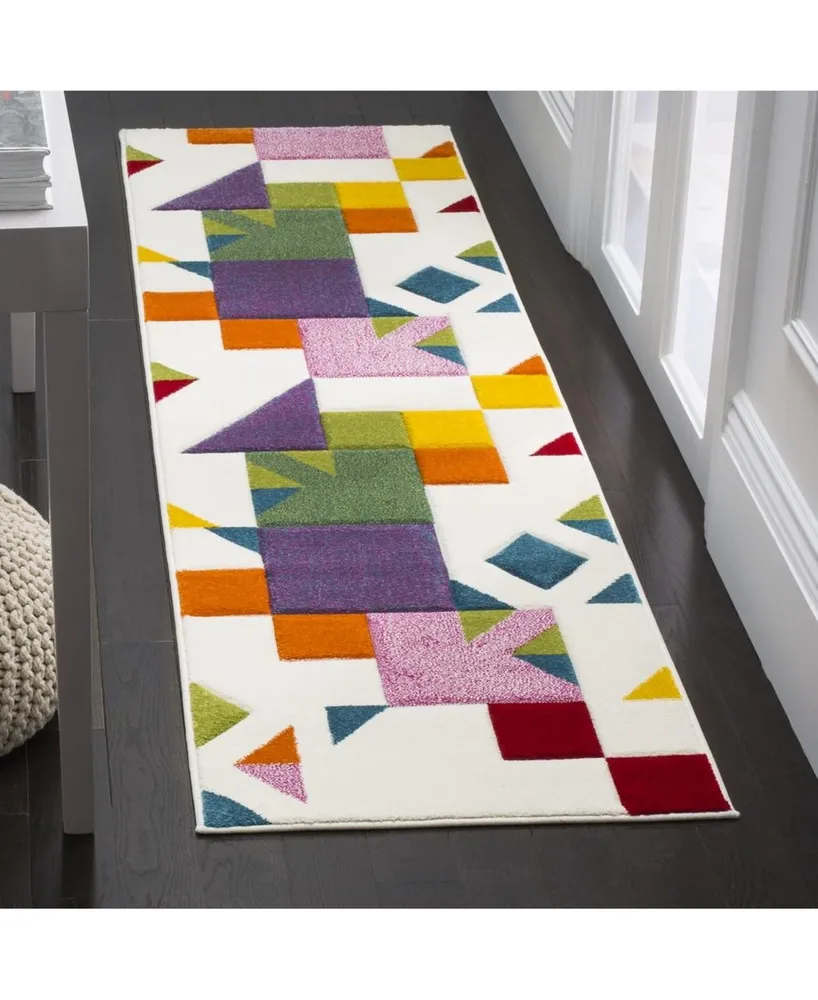 Safavieh Hollywood HLW702 Ivory and Rose 2'2" x 8' Runner Area Rug