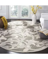 Safavieh Amherst AMT428 Gray and Light Gray 7' x 7' Round Area Rug