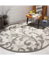 Safavieh Amherst AMT428 Ivory and Gray 7' x 7' Round Area Rug