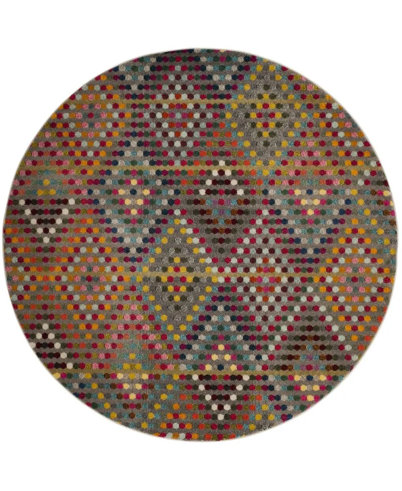 Safavieh Monaco MNC204 Multi and Beige 6'7" x 6'7" Round Area Rug