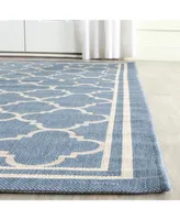 Safavieh Courtyard CY6918 Blue and Beige 5'3" x 7'7" Sisal Weave Outdoor Area Rug