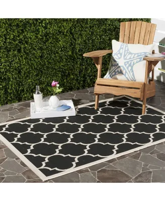 Safavieh Courtyard CY6914 Black and Beige 4' x 5'7" Sisal Weave Outdoor Area Rug