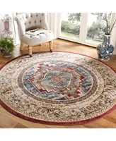 Safavieh Bijar BIJ636 Royal and Brown 6'7" x 6'7" Round Area Rug