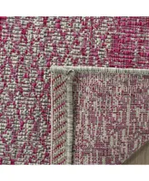 Safavieh Courtyard CY8736 Light Gray and Fuchsia 5'3" x 7'7" Sisal Weave Outdoor Area Rug