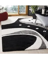 Safavieh Florida Shag SG473 Black and Ivory 5'3" x 7'6" Area Rug