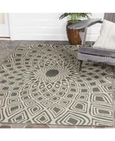 Safavieh Courtyard CY6616 Anthracite and Beige 5'3" x 7'7" Sisal Weave Outdoor Area Rug