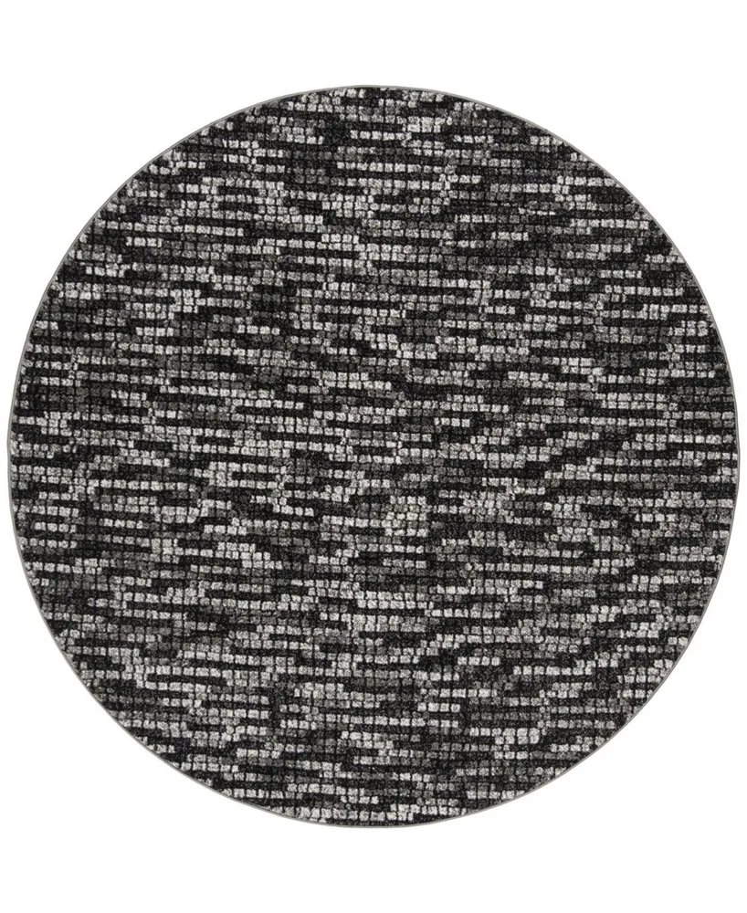 Safavieh Porcello PRL6941 Light Gray and Charcoal 6'7" x 6'7" Round Area Rug