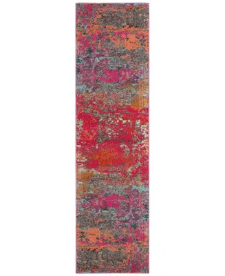 Safavieh Monaco MNC261 Fuchsia and Blue 2'2" x 8' Runner Area Rug