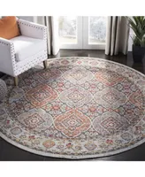 Safavieh Provance PRV185 Light Gray and Black 6'7" x 6'7" Round Area Rug