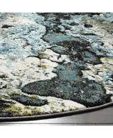 Safavieh Glacier GLA124 Blue and Multi 6'7" x 6'7" Round Area Rug