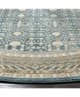 Safavieh Sofia SOF376 Blue and Beige 6'7" x 6'7" Round Area Rug