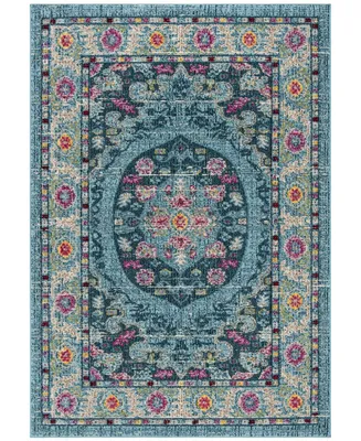 Safavieh Madison MAD306 Light Blue and Fuchsia 5'3" x 7'6" Area Rug