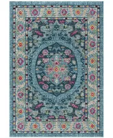 Safavieh Madison MAD306 Light Blue and Fuchsia 5'3" x 7'6" Area Rug