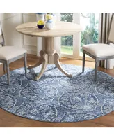 Safavieh Brentwood BNT860 Navy and Light Gray 6'7" x 6'7" Round Area Rug