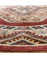 Safavieh Bijar BIJ647 Red and Rust 6'7" x 6'7" Round Area Rug