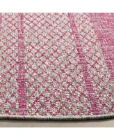 Safavieh Courtyard CY8736 Light Gray and Fuchsia 6'7" x 6'7" Sisal Weave Round Outdoor Area Rug