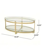 Plumeria Tempered Glass Coffee Table