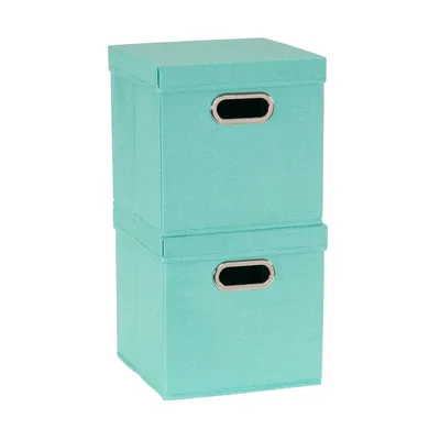 Household Essentials 2-Pc. Seafoam Storage Box