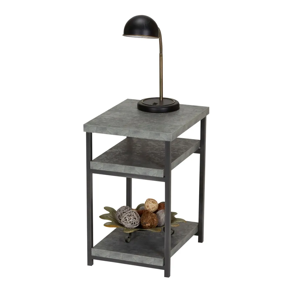 Household Essentials Slate Faux Concrete Low Side Table