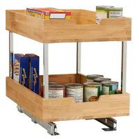 Household Essentials Glidez Wood 14.5" 2-Tier Sliding Cabinet Organizer