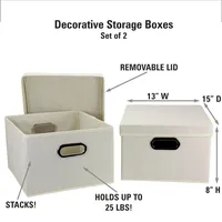 Household Essentials Collapsible Storage Box Set, Natural