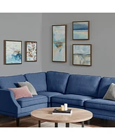 Madison Park Blue Horizon Gallery Art with Bronze Frame Set of 5