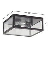 Jonathan Y Grayson Metal/Glass Led Flush Mount