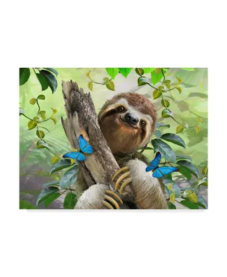 Howard Robinson 'Happy Sloth' Canvas Art - 19" x 14" x 2"