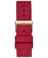 Guess Women's Red Silicone Strap Watch 40mm