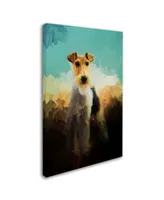 Jai Johnson 'Fox Terrier On Alert' Canvas Art - 19" x 12" x 2"