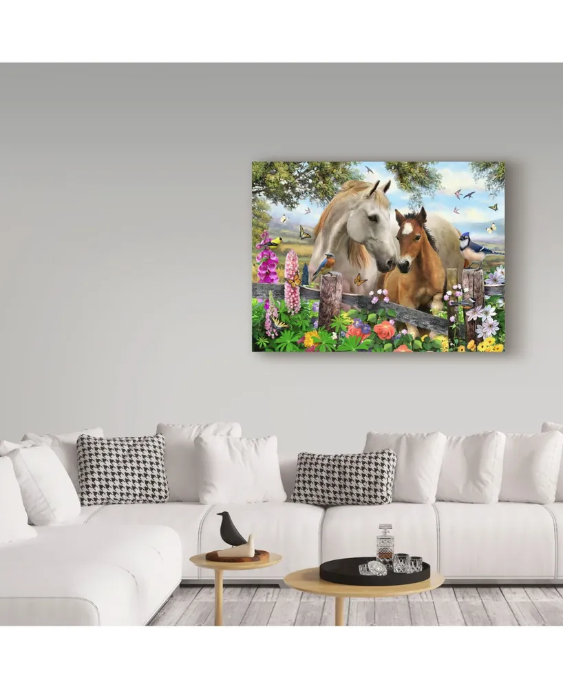 Howard Robinson 'Garden Horses' Canvas Art - 19" x 14" x 2"