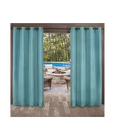 Closeout Exclusive Home Delano Heavyweight Textured Indoor Outdoor Grommet Top Curtain Panel Pair