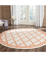 Safavieh Amherst AMT414 Beige and Orange 7' x 7' Round Area Rug