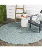 Safavieh Courtyard CY8522 Aqua 6'7" x 6'7" Round Outdoor Area Rug