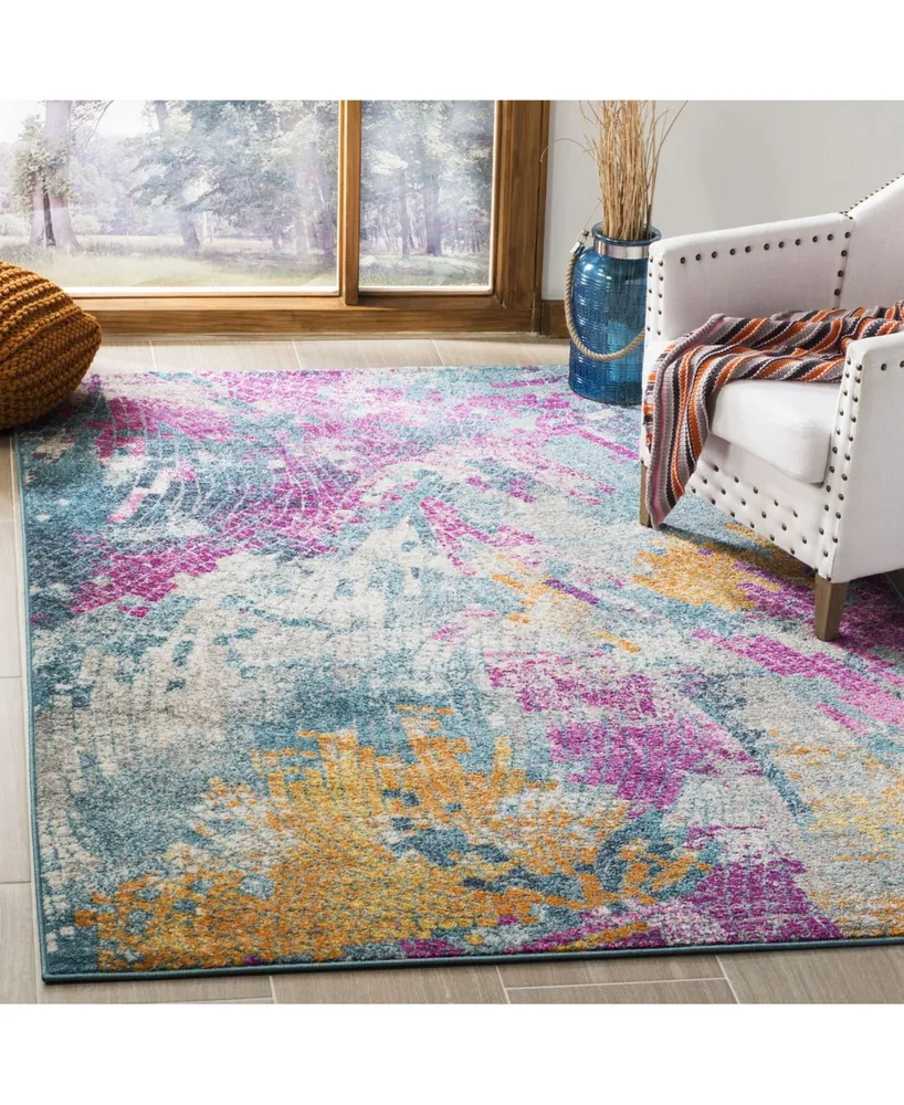 Safavieh Madison MAD201 Blue and Multi 5'1" x 7'6" Area Rug